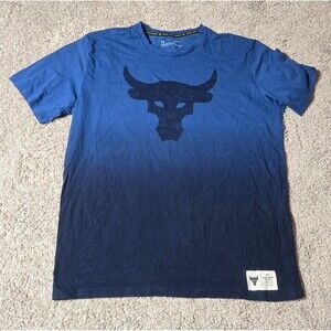 NWOT Under Armour Project Rock T Shirt Mens Large Blue Braham Loose Fit UA